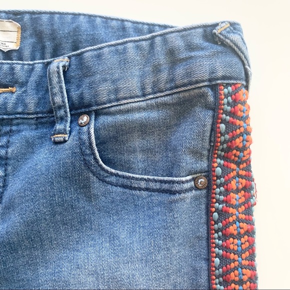 🌸Free People🌸 Side Striped Skinny Jeans Size 26 Blue - Picture 3 of 10